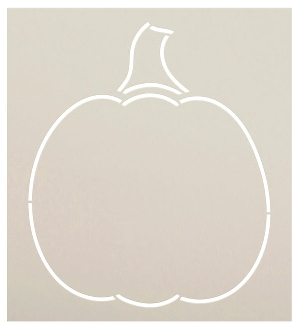 Round Pumpkin Silhouette Outline Stencil by StudioR12 - Select Size - USA Made - Craft DIY Fall Living Room Decor | Paint Door Hanger Wood Sign Pillow | STCL6774