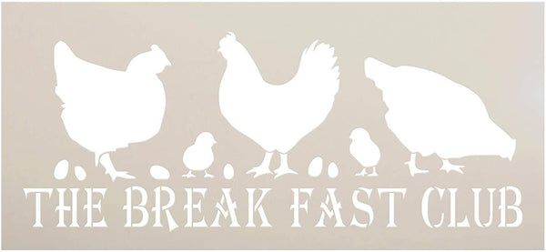 Breakfast Club Chicken Stencil by StudioR12 | DIY Farmhouse Home Decor | Craft & Paint Wood Sign | Reusable Mylar Template | Funny Barn Animal Coop Gift | Select Size