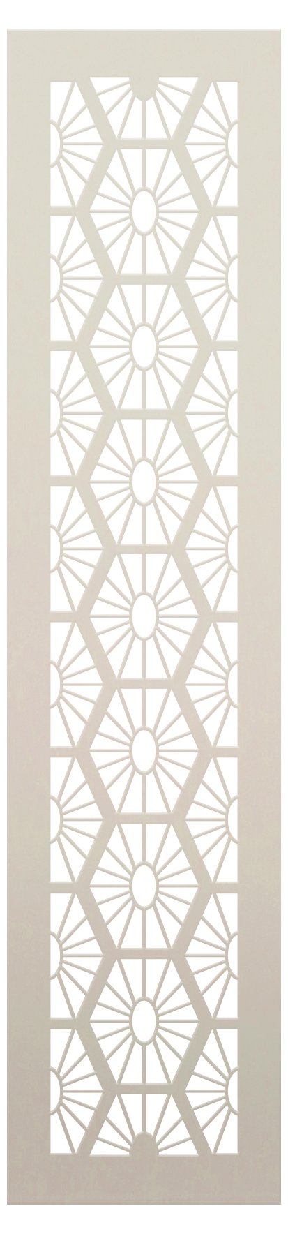 Chinese Elongated Sunburst Hexagon Band Stencil by StudioR12 | Craft DIY Sun Backsplash Pattern Home Decor | Paint Wood Sign Border | Select Size | STCL5820