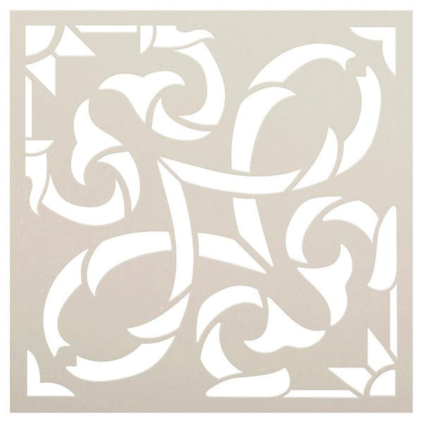 Vine Ornament Tile Stencil by StudioR12 | DIY Kitchen Backsplash | Reusable Quarter Pattern & Bathroom Wall for Floor | Select Size | STCL5183