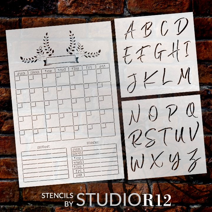
                  
                alphabet,
  			
                calendar,
  			
                chalk,
  			
                chalkboard,
  			
                Country,
  			
                Farmhouse,
  			
                Kitchen,
  			
                laurel,
  			
                letters,
  			
                stencil,
  			
                stencil set,
  			
                Stencils,
  			
                StudioR12,
  			
                  
                  
