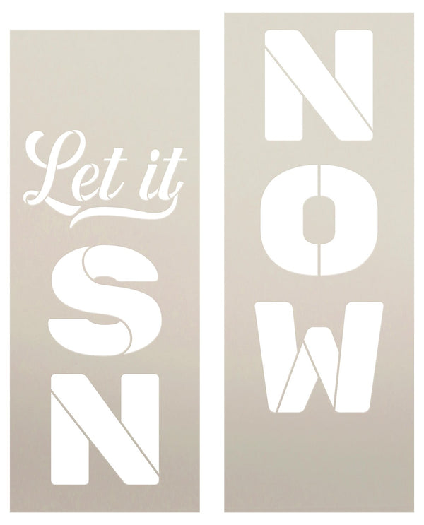 Let it Snow Porch Stencil by StudioR12 - Select Size - USA Made - Craft DIY Christmas & Winter Home Decor | Paint Word Art Wood Sign | STCL6733