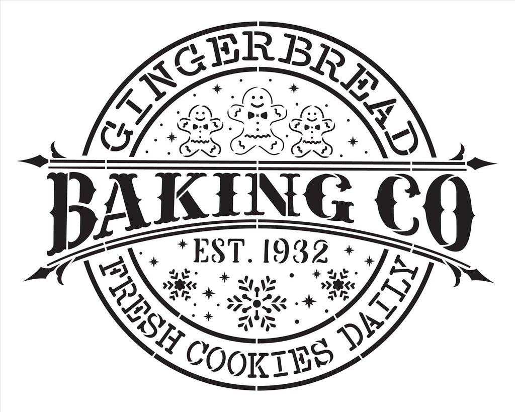 Gingerbread Baking Co Stencil by StudioR12 - DIY Holiday Kitchen