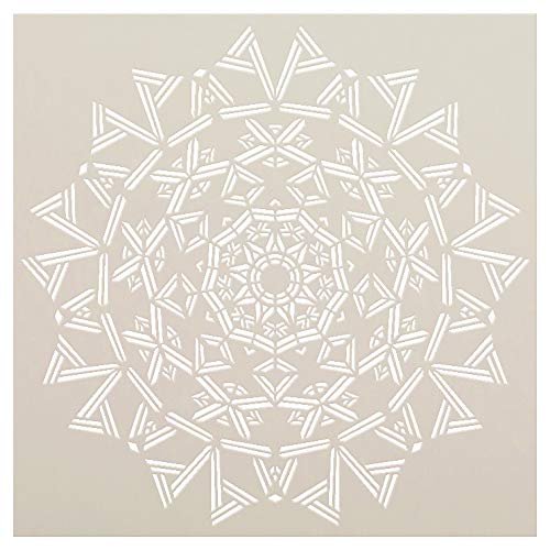 Mandala - Triangles - Complete Stencil by StudioR12 | Reusable Mylar Template | Use to Paint Wood Signs - Pallets - Pillows - Wall Art - Floor Tile - Select Size (18