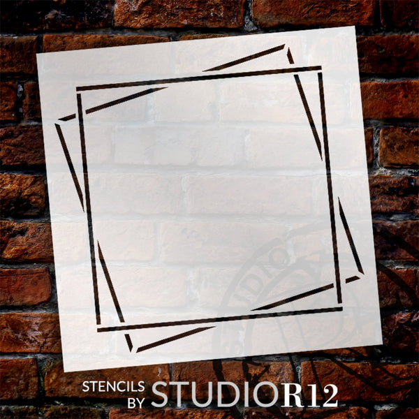 Double Square Geometric Frame Art Stencil by StudioR12 - Select Size - USA MADE - Craft DIY Home Decor | Reusable Mylar Template | Paint Wood Sign | STCL5978