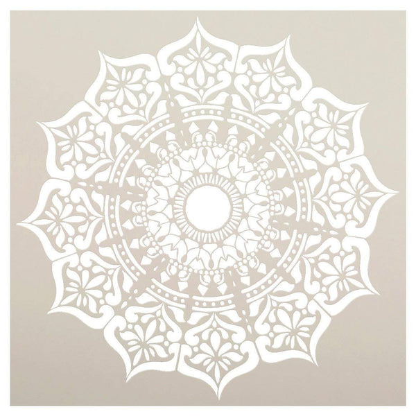 Mandala - India Stencil by StudioR12 | Reusable Mylar Template | Use to Paint Wood Signs - Pallets - Pillows - Wall Art - Floor Tile - Select Size (18