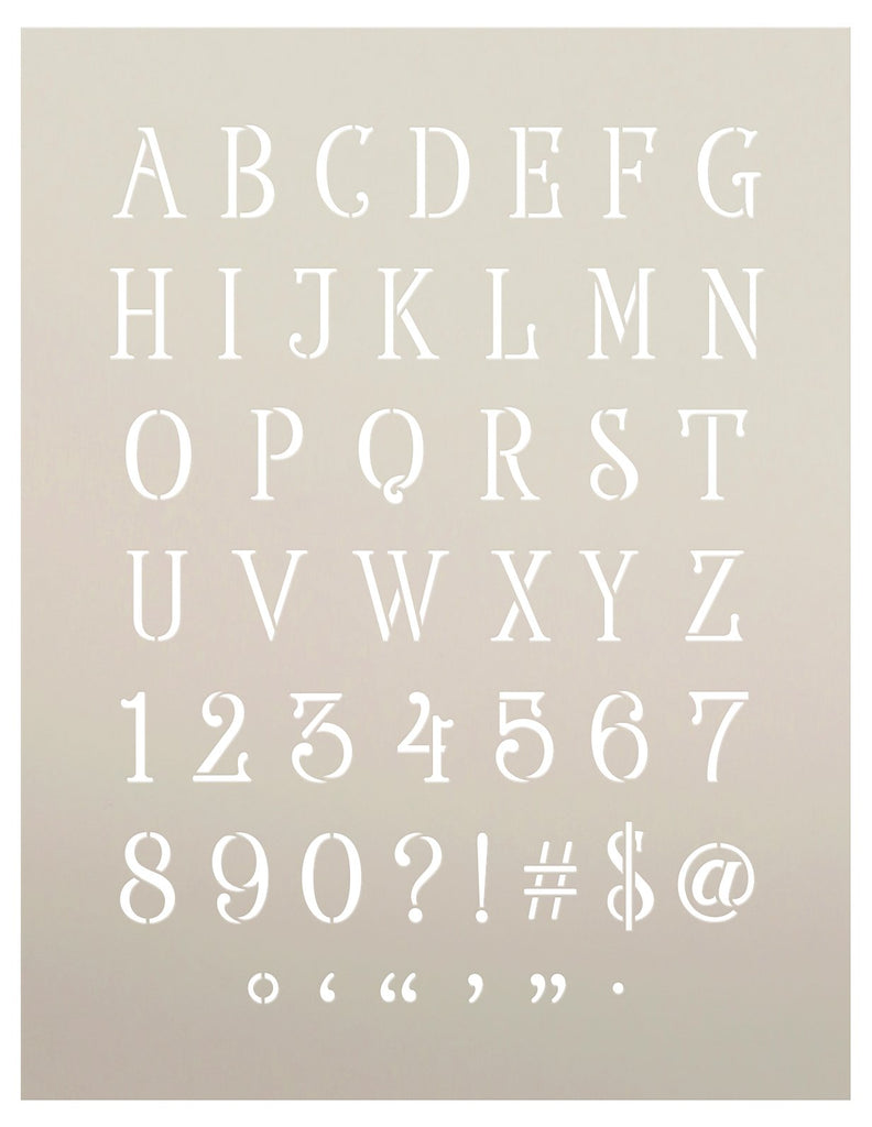 Elegant Serif Alphabet, Numbers and Symbols - Stencil - by StudioR12 –  StudioR12 Stencils