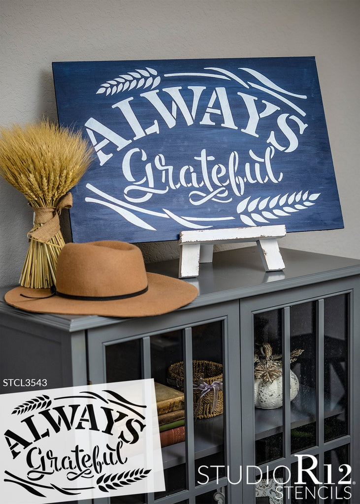 
                  
                Autumn,
  			
                Christian,
  			
                Country,
  			
                cursive,
  			
                Faith,
  			
                Fall,
  			
                fall sign,
  			
                Farmhouse,
  			
                grateful,
  			
                Holiday,
  			
                Home,
  			
                Home Decor,
  			
                Inspirational Quotes,
  			
                Kitchen,
  			
                Mixed Media,
  			
                Quotes,
  			
                rustic,
  			
                Sayings,
  			
                script,
  			
                stencil,
  			
                Stencils,
  			
                Studio R 12,
  			
                StudioR12,
  			
                StudioR12 Stencil,
  			
                thanks,
  			
                Thanksgiving,
  			
                wheat,
  			
                  
                  