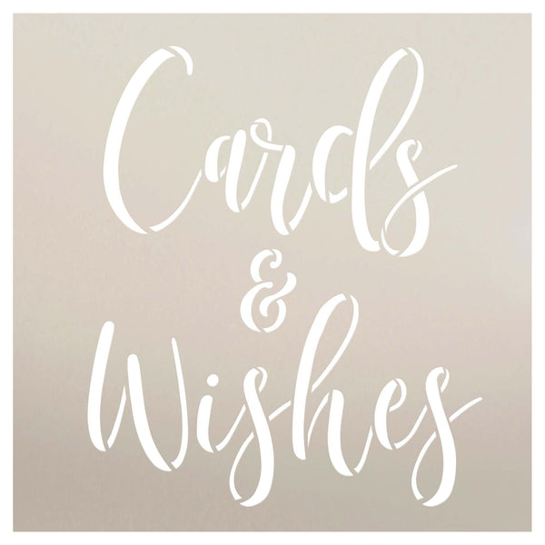 Cards and Wishes Stencil by StudioR12 | Craft DIY Wedding Home Decor | Paint Marriage Wood Sign | Reusable Mylar Template | Select Size | STCL6080