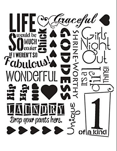 It's A Girl Thing Stencil by StudioR12 | Fun and Amusing - Reusable Mylar Template | Painting, Chalk, Mixed Media | Wall Art, DIY Home Decor - STCL695 - SELECT SIZE (8.5