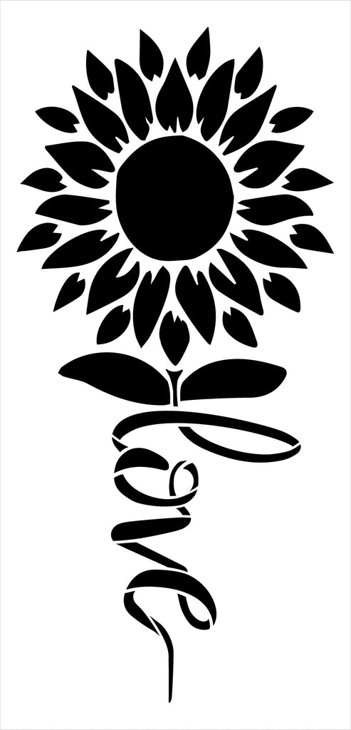 Sunflower Love Stem Stencil by StudioR12, DIY Summer Decor