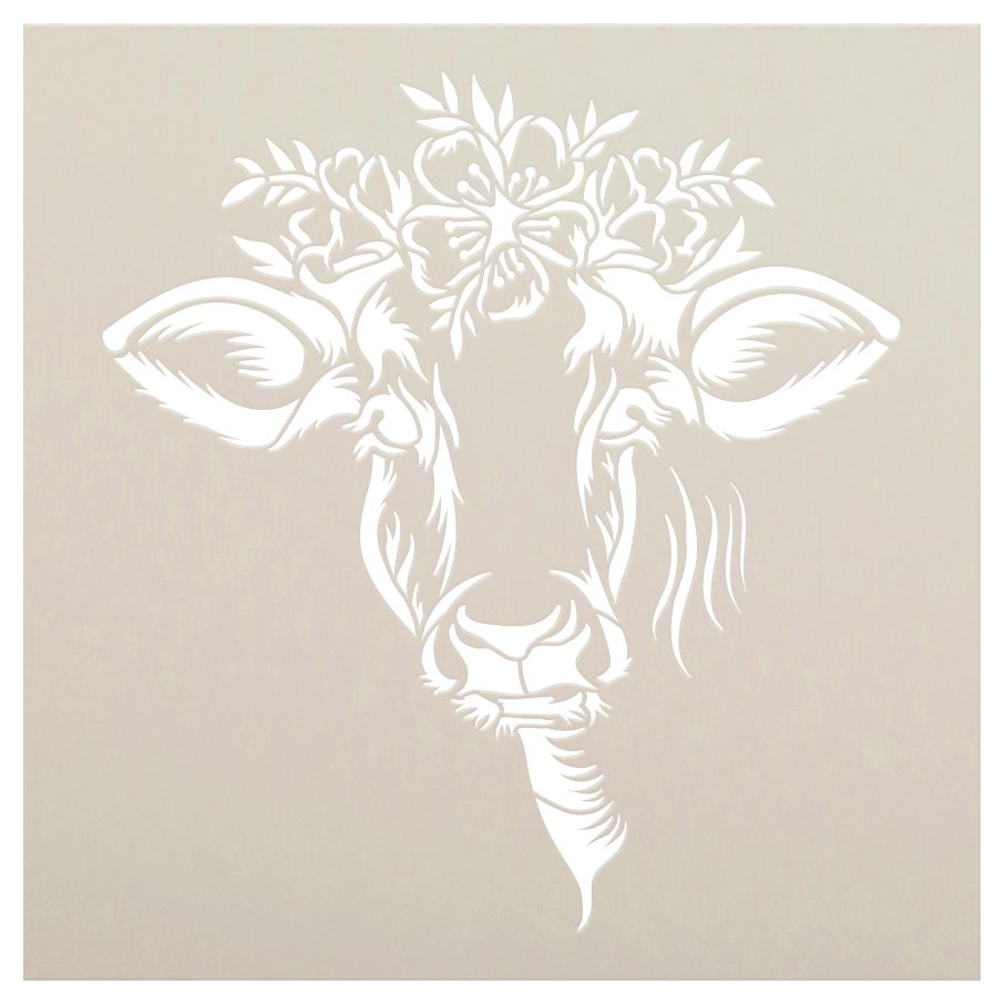 Floral Animal Stencils With Metal Ring Reusable Flower Cow - Temu