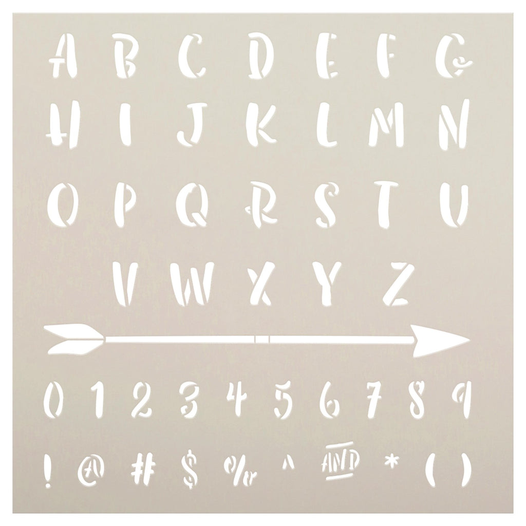 Retro Script Alphabet Stencils by StudioR12 Reusable Cursive Lettering  Stencil DIY Journaling & Scrapbooking Select Size 12 x 12 Inch Sheet 
