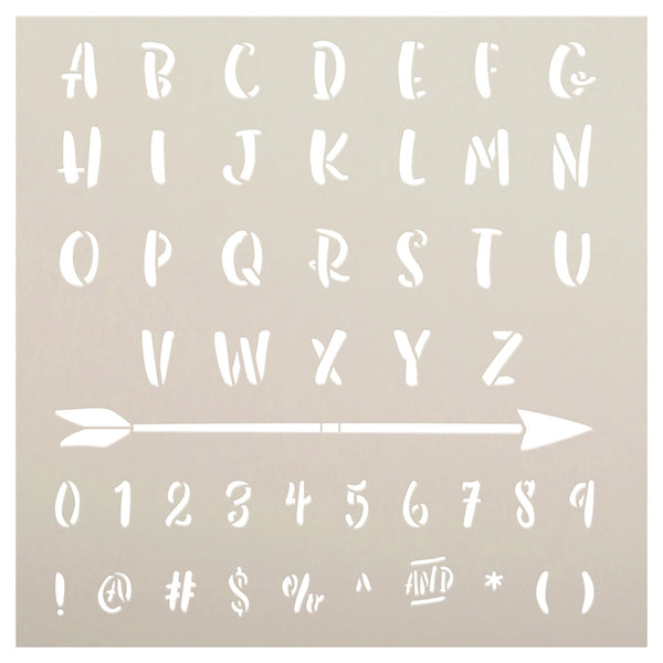 Hand-Drawn Ink Full Alphabet Stencil by StudioR12 | Reusable Lettering Stencils | DIY Journaling & Scrapbooking | Select Size | STCL5962