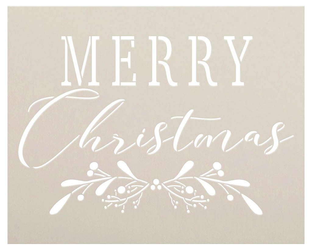 Merry Christmas Stencil by StudioR12 | DIY Cursive Script Mistletoe Ho – StudioR12 Stencils merry-christmas-stencil-by-studior12-diy-cursive-script-mistletoe-ho-studior12-stencils