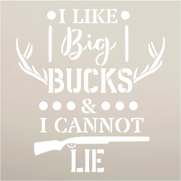 Big Bucks & Cannot Lie Stencil by StudioR12 | DIY Deer Nature Hunt Home Decor Gift | Craft & Paint Wood Sign | Reusable Mylar Template | Select Size