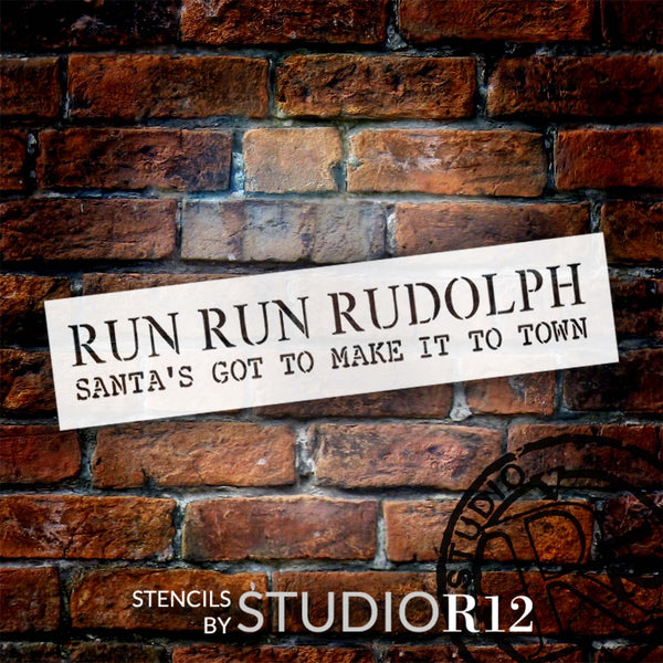 Run Run Rudolph Stencil by StudioR12 | Craft DIY Christmas Home Decor | Paint Winter Wood Sign | Reusable Mylar Template | Select Size | STCL6196