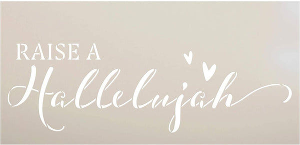 Raise a Hallelujah Stencil by StudioR12 | DIY Christian Faith Worship Home Decor | Craft & Paint Wood Sign Reusable Mylar Template | Inspiration Blessing Gift Select Size (27 inches x 13 inches)