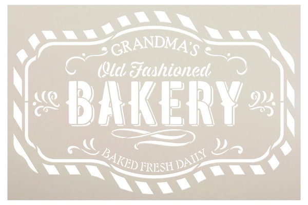 Personalized Retro Striped Bakery Stencil by StudioR12 - Select Size - USA Made - DIY Custom Name Vintage Bakery Decor - Craft & Paint Old Fashioned Wood Signs - PRST7134
