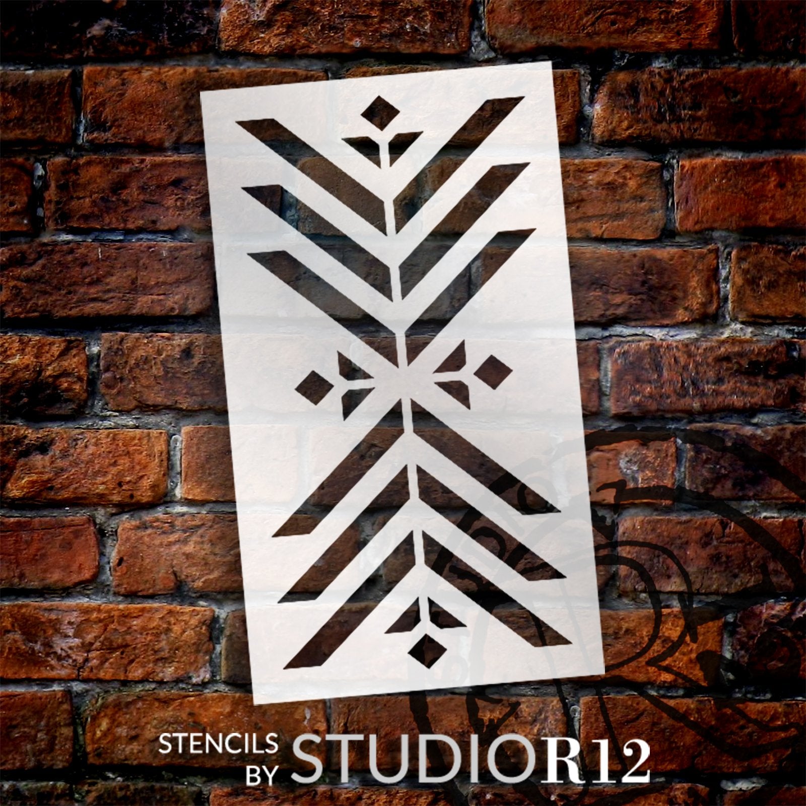 Geometric Circle Rose Monogram Frame Stencil by StudioR12 - Select Size -  USA MADE - Craft DIY Modern Home Decor, STCL5996, 12 x 12