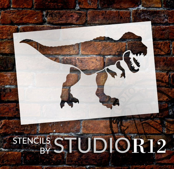 Tyrannosaurus Stencil by StudioR12 | DIY Dinosaur Bedroom Decor | Create Dino Party Decorations | Craft & Paint Wood Sign | Select Size