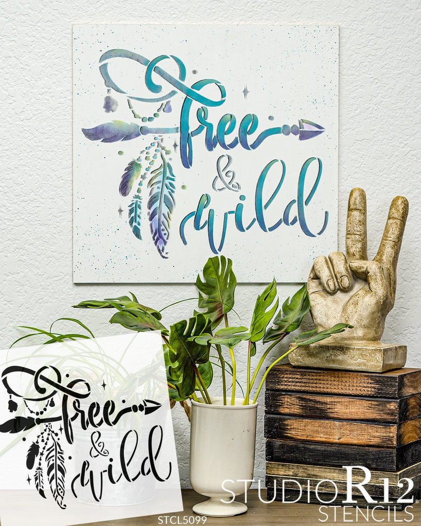 How to Stencil Reclaimed Wood Bohemian Wall Art