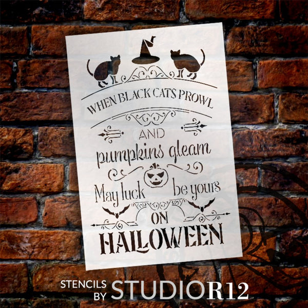 May Luck Be Yours on Halloween Stencil by StudioR12 | DIY Fall Home Decor | Craft & Paint Autumn Wood Sign | Select Size | STCL5711