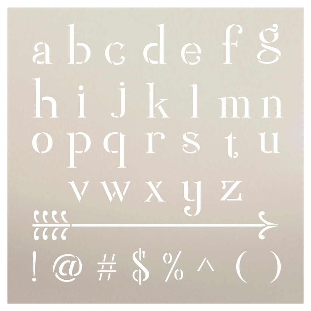 Retro Script Alphabet Stencils by StudioR12 Reusable Cursive Lettering  Stencil DIY Journaling & Scrapbooking Select Size 12 x 12 Inch Sheet