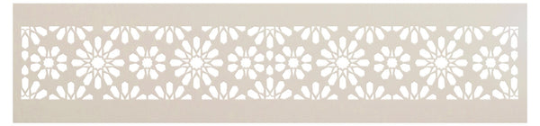 Moresque Mosaic Starburst Band Stencil by StudioR12 | DIY Flower Pattern Backsplash Home Decor | Craft & Paint Wood Sign Border | Select Size | STCL5803