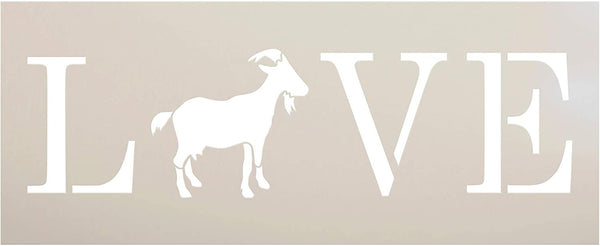 Goat Love Stencil by StudioR12 | DIY Farmhouse Home Decor | Craft & Paint Wood Sign | Reusable Mylar Template | Rustic Animal Lover Kitchen Barn Gift | Select Size