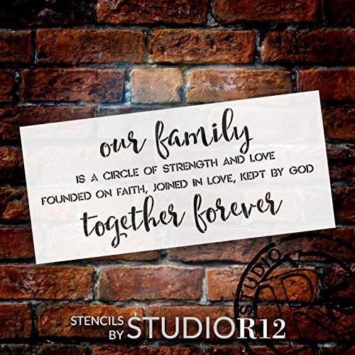 Blessed Stencil and Family is Forever. Reusable Stencils for Wood