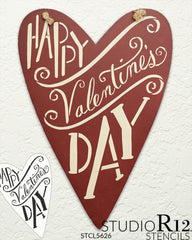 Love Heart Stencil by StudioR12, DIY Valentine's Day Home Decor, Valentine Word Art, Craft & Paint Farmhouse Wood Sign