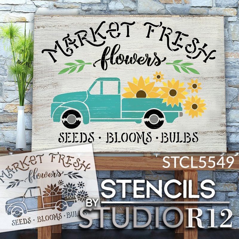 Rose Bouquet Stencil by StudioR12  DIY Rustic Flower Lover Home Decor –  StudioR12 Stencils