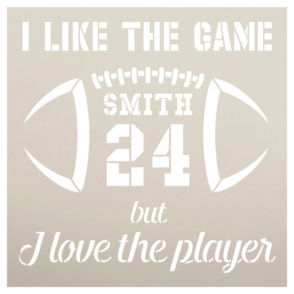 Personalized Like the Game Love the Player Stencil by StudioR12 - Select Size - USA Made - Craft DIY Sports Player Home Decor | Paint Custom Wood Sign for Porch, Yard | Reusable Template | PRST6673