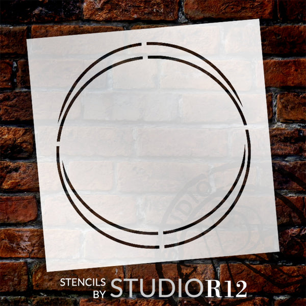Double Circle Geometric Picture Frame Stencil by StudioR12 - Select Size - USA MADE - Craft DIY Contemporary Home Decor | Paint Wood Sign Mixed Media | STCL5992
