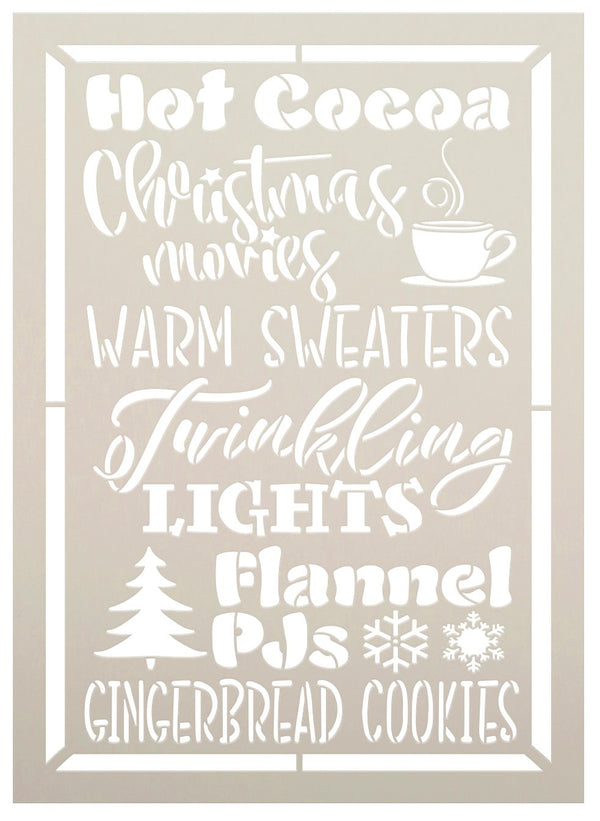 Hot Cocoa Christmas Movie Warm Sweater Stencil by StudioR12 | DIY Holiday Home Decor | Craft & Paint Wood Sign | Select Size | STCL5166