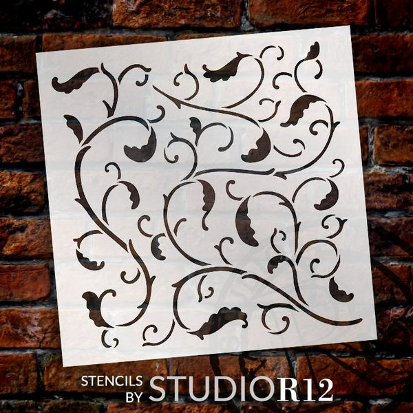 Victorian Vine Pattern Stencil by StudioR12 | DIY Vine Home Decor | Craft & Paint Wood Sign | Reusable Mylar Template | Select Size | STCL5737
