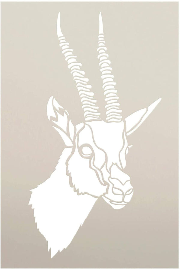 Gazelle Portrait Stencil by StudioR12 | DIY African Deer Wildlife Home Decor | Craft & Paint Wood Sign | Reusable Mylar Template | Animal & Nature Lover Gift | Select Size
