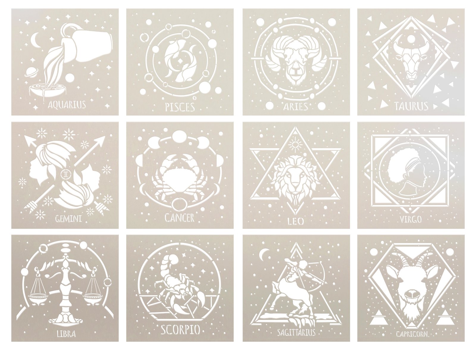 Zodiac Sign Stencil Set by StudioR12 Select Size USA Made
