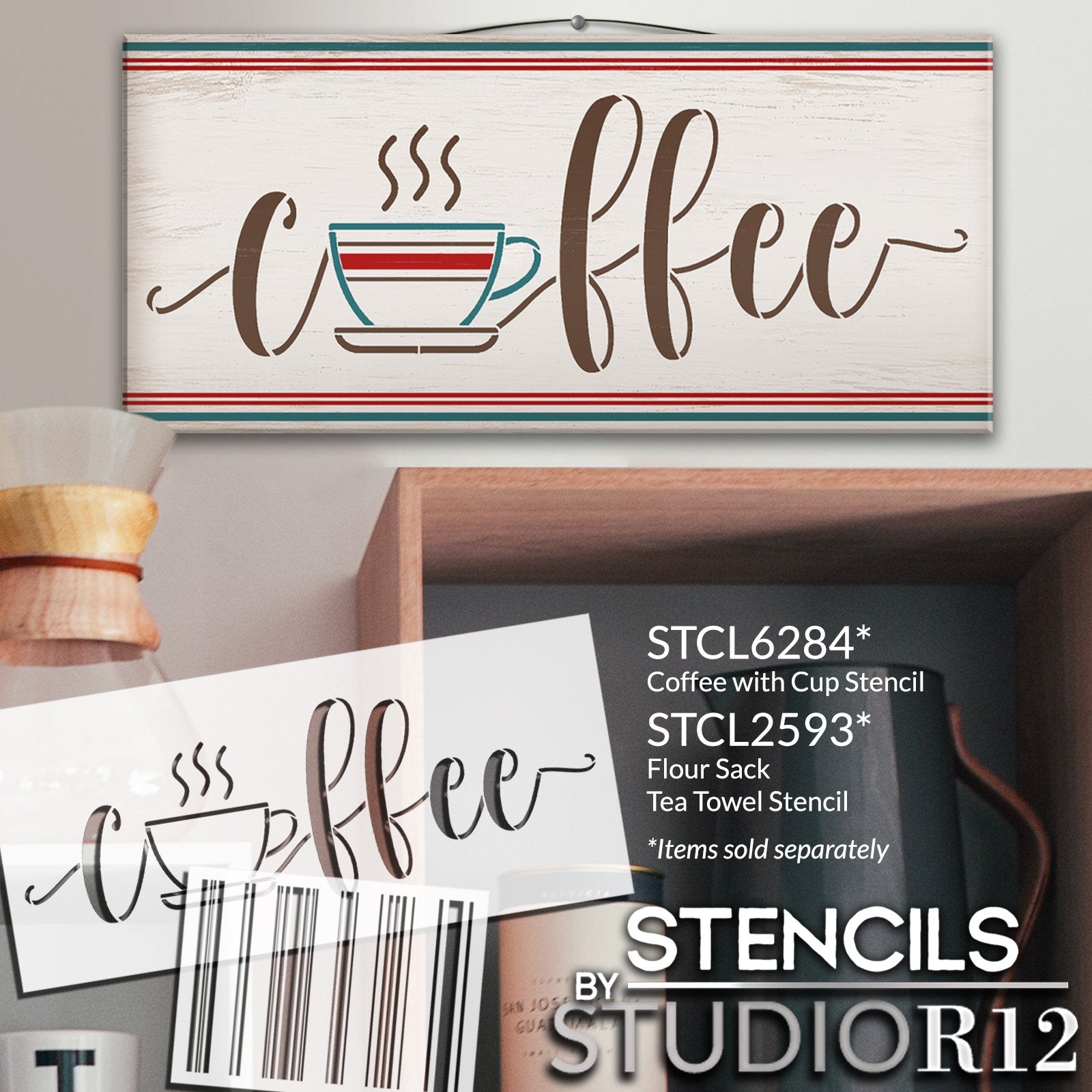Coffee Yes Please & Thank You Stencil by StudioR12 Craft Cafe DIY Home  Decor Paint Coffee Bar Wood Sign Reusable Mylar Template Select Size 9  inches x