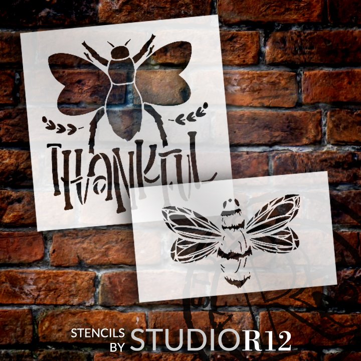 
                  
                2 part stencils,
  			
                Art Stencil,
  			
                bee,
  			
                Beehive,
  			
                bees,
  			
                Bumble Bee,
  			
                Country,
  			
                Farmhouse,
  			
                Home,
  			
                Home Decor,
  			
                laurel,
  			
                laurels,
  			
                stencil,
  			
                Stencils,
  			
                StudioR12,
  			
                StudioR12 Stencil,
  			
                Template,
  			
                thankful,
  			
                  
                  