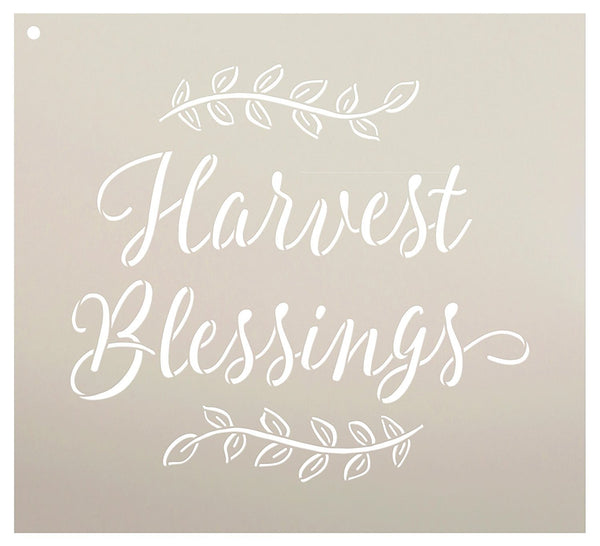 Harvest Blessings Stencil by StudioR12 | Reusable Mylar Template | Fall Country Style - Use to Paint Wood Signs - Rustic Wall Art - Pallets - Pillows - DIY Home Decor - Select Size