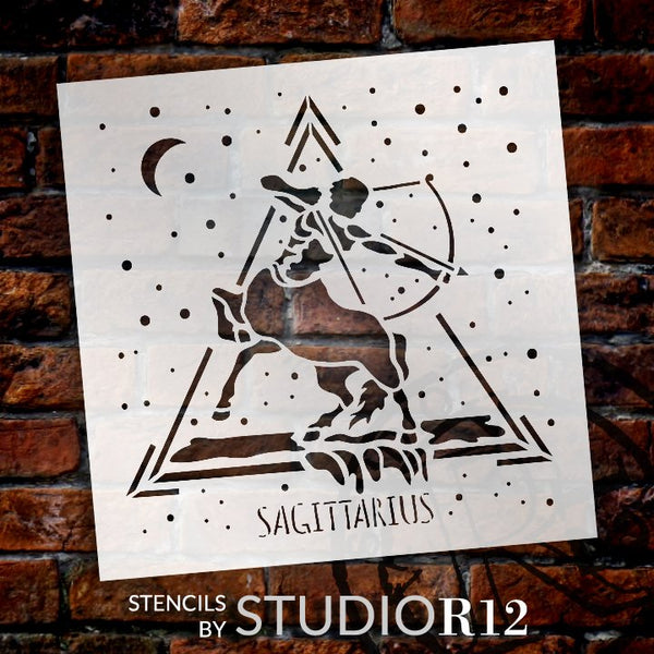 Sagittarius Astrological Stencil by StudioR12 | DIY Star Sign Zodiac Bedroom & Home Decor | Craft & Paint Wood Signs | Select Size | STCL5150