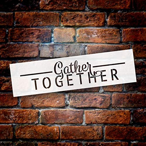 Gather Together Fall Stencil by StudioR12 | Wood Signs | Word Art Reusable | Family Dining Room | Painting Chalk Mixed Media Multi-Media | Use for Journaling, DIY Home - Choose Size