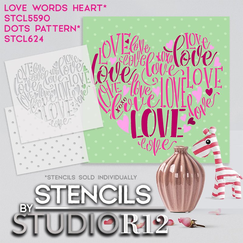 ArtCreativity Valentines Day Heart Stencil Set for Kids, Set of 12