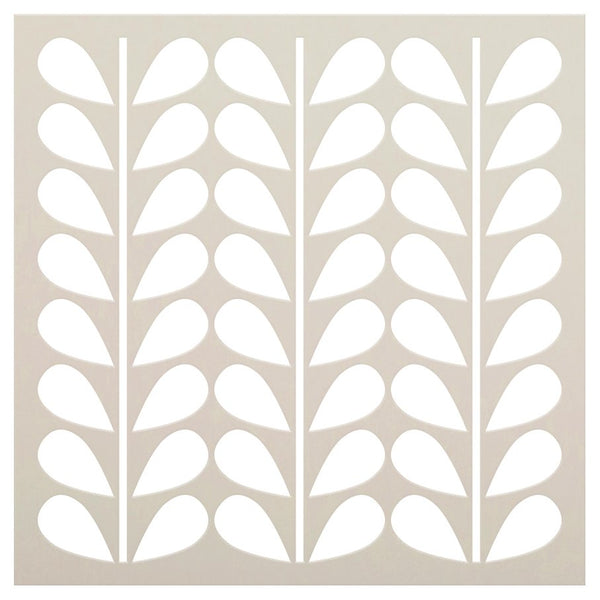 Modern Leaf Stem Pattern Stencil by StudioR12 | DIY Minimalist Vine Plant Home Decor | Craft & Paint Wood Sign | Reusable Mylar Template | Select Size | STCL5830