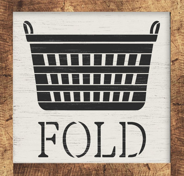 Fold Laundry Basket Stencil by StudioR12 | Craft DIY Cleaning Chore Home Decor | Paint Washer Dryer Wood Sign | Reusable Mylar Template | Select Size | STCL5658