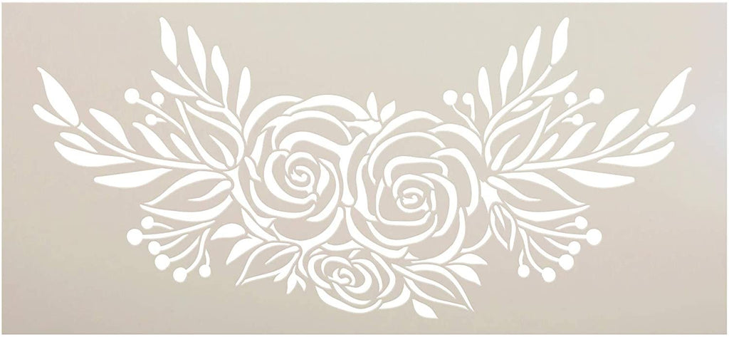Rose Flower Wall Stencil - floral stencil designs for DIY wall and