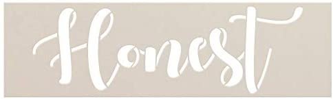 Honest Word Stencil by StudioR12 | DIY Inspirational Family Farmhouse Home Decor | Craft & Paint Wood Sign Reusable Mylar Template | Kind Hope Cursive Script Gift Select Size (20 inches x 6 inches)