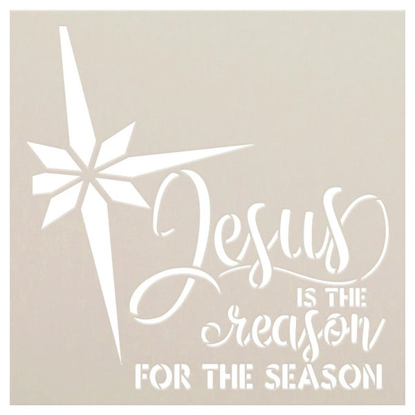 Jesus - Reason for Season Stencil by StudioR12 | DIY Winter Christmas Home Decor Gift | Craft & Paint Wood Sign Reusable Mylar Template | Select Size
